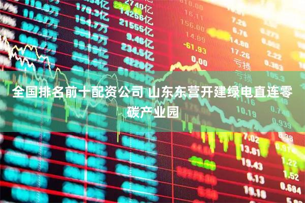 全国排名前十配资公司 山东东营开建绿电直连零碳产业园
